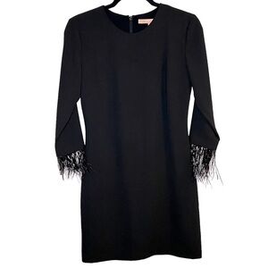 Hutch Anthropologie Feather Cuff Little Black Dress